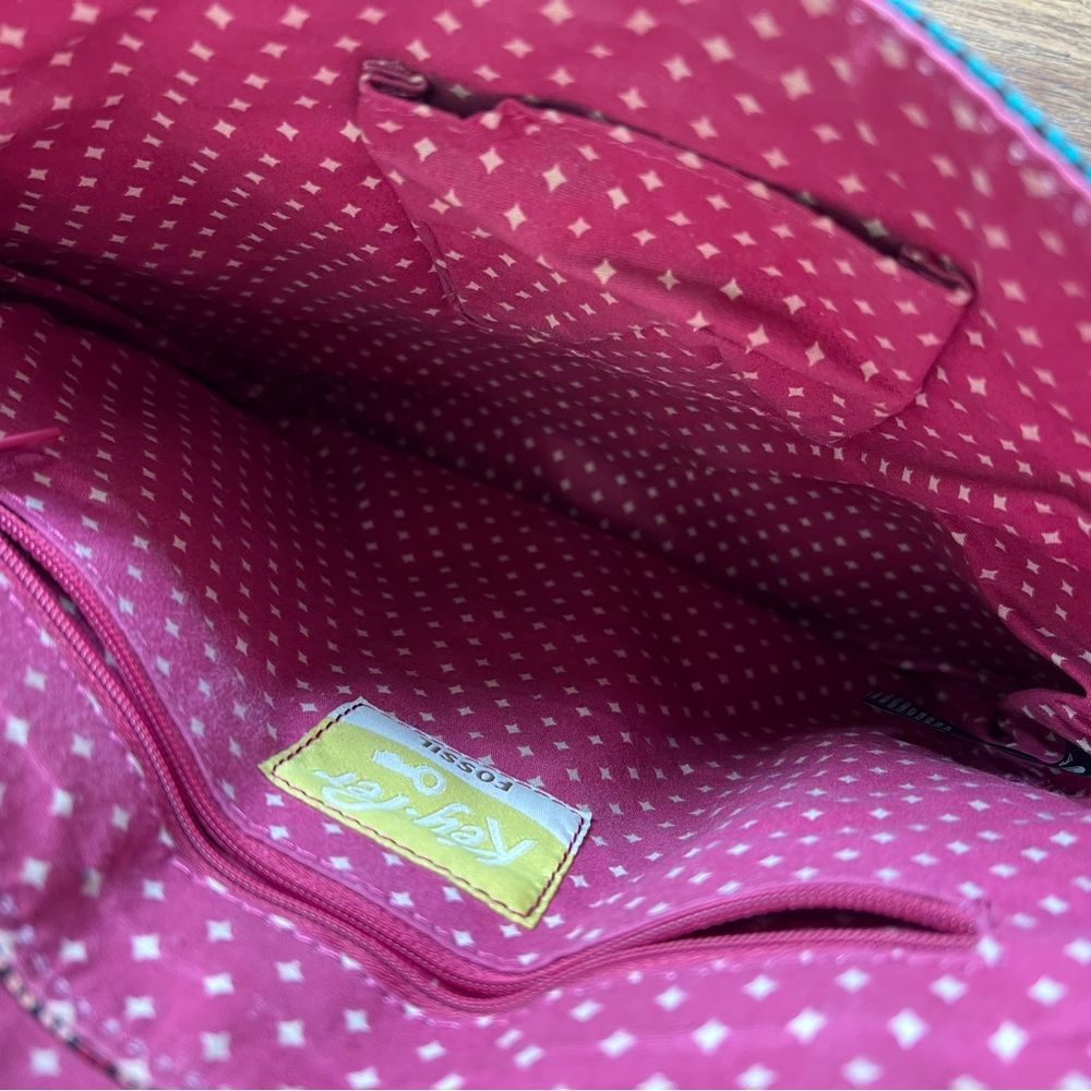 Fossil vintage Key-per Multicolor Crossbody Bag with Patterned Design organizer - Picture 3 of 9